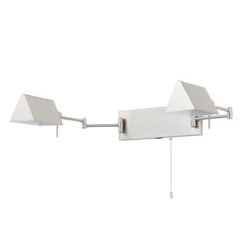 Arlo Farmhouse Industrial Single Swing Arm Plug-In or Hardwired Iron LED Wall Sconce with Pull-Chain